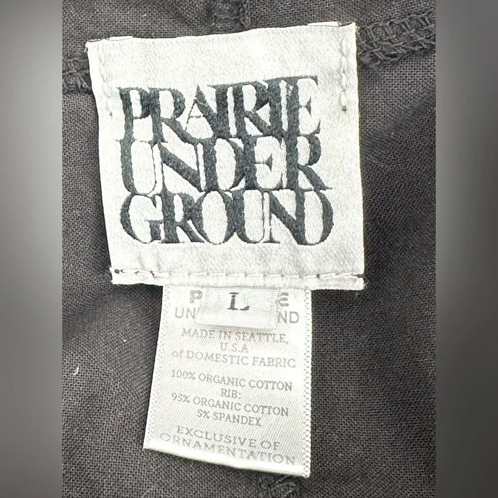 Prairie Underground Black Night Jump Jacket Cardigan Open Lagenlook Size L